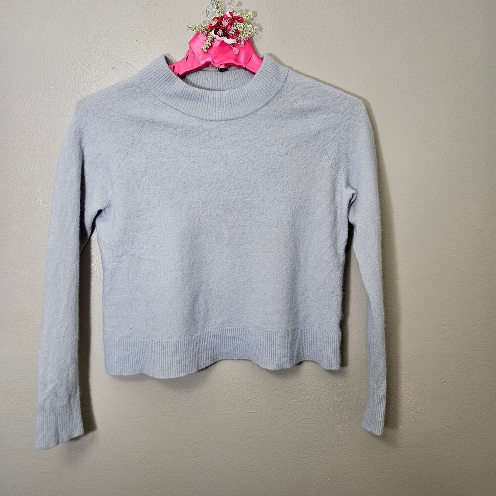 Athleta Women S Merino Wool Blend Mock Neck Gray Knit Sweater FitGirl CleanGirl